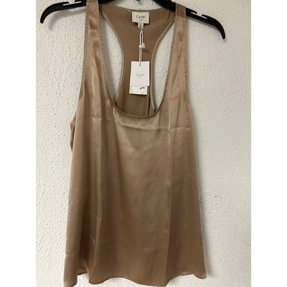 Cami NYC Jane Cami Champagne Silk Racerback Tank Top XL CORE-C-01